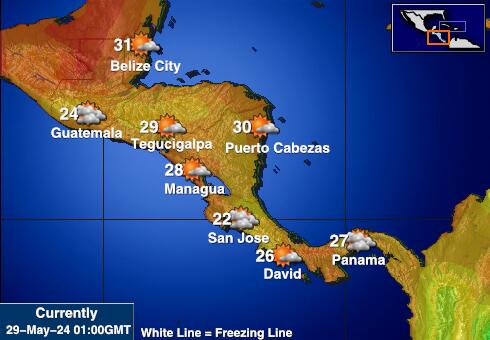 Centralamerika Weather Forecast Temperature Map 