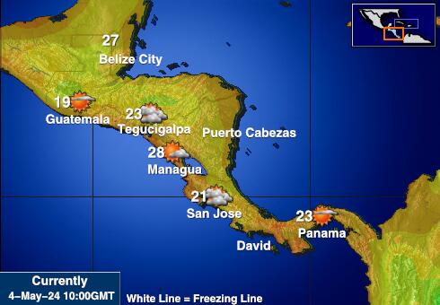 Central America Weather Forecast Temperature Map 