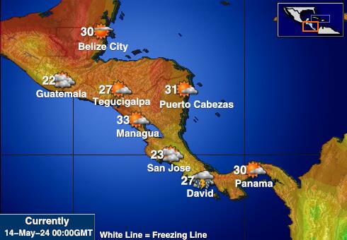 Central America Weather Forecast Temperature Map 
