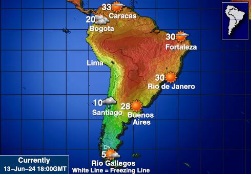 Chile Værmelding Temperatur kart 