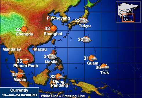 Kina Værmelding Temperatur kart 
