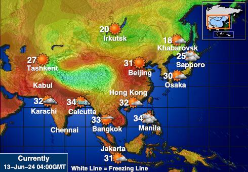 Cocos (Keeling) Islands Værmelding Temperatur kart 