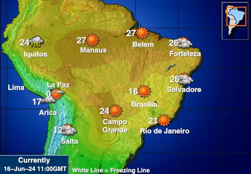 Colombia Værmelding Temperatur kart 