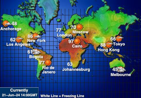 Cook Islands Předpověď počasí Teplota Mapa 