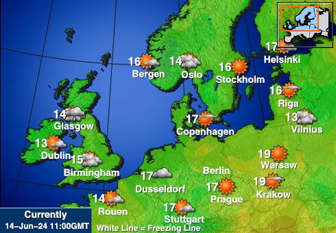 Danmark Værmelding Temperatur kart 