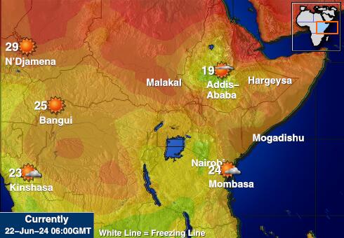 Djibouti Předpověď počasí Teplota Mapa 