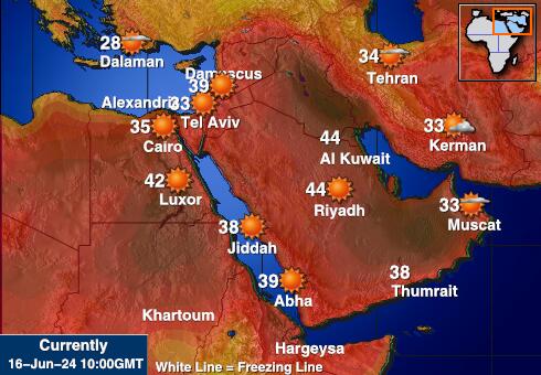 Egypt Værmelding Temperatur kart 