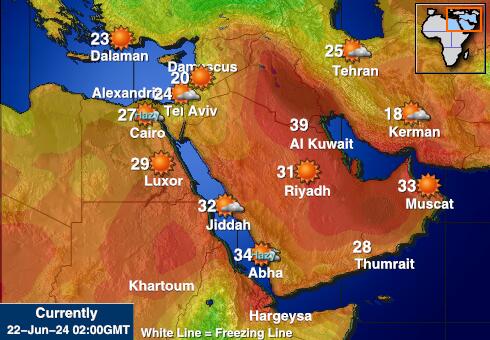 Egypt Předpověď počasí Teplota Mapa 