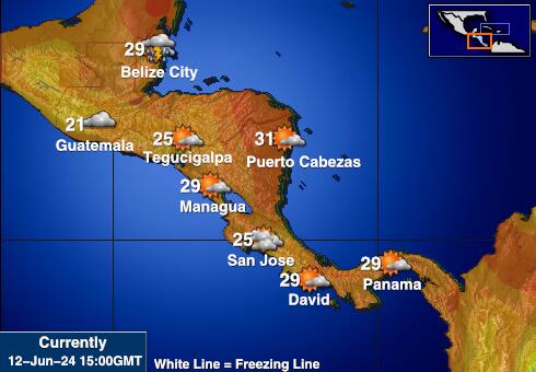 El Salvador Værmelding Temperatur kart 