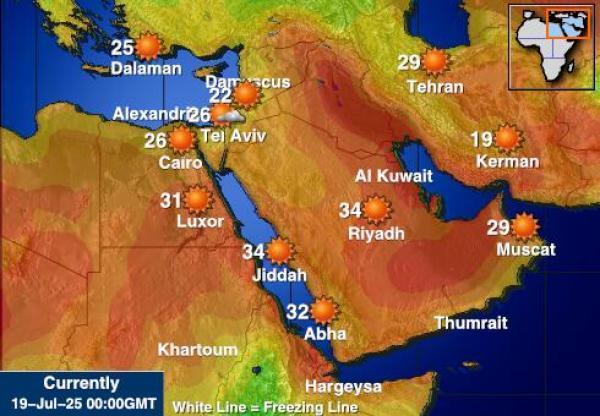 إريتريا توقعات الطقس درجة الحرارة خريطة
