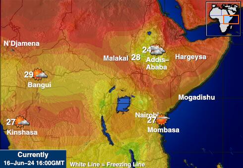 Etiopia Værmelding Temperatur kart 