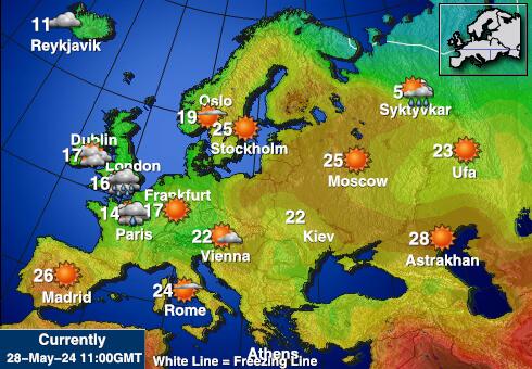 Europa Wettervorhersage Temperaturkarte 