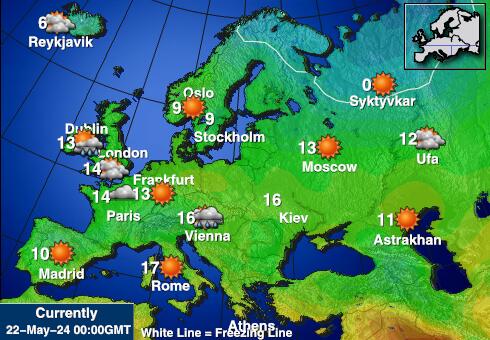 Europa Vejrudsigt Temperatur Kort 