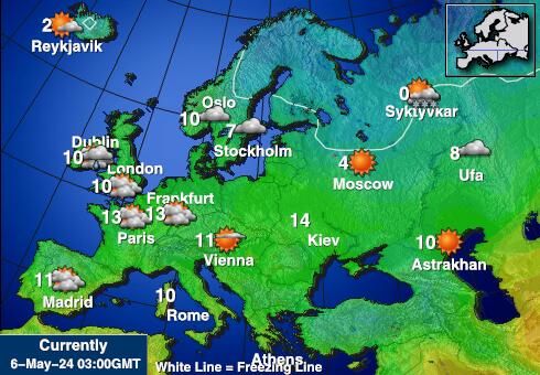 European Union Weather Forecast Temperature Map 