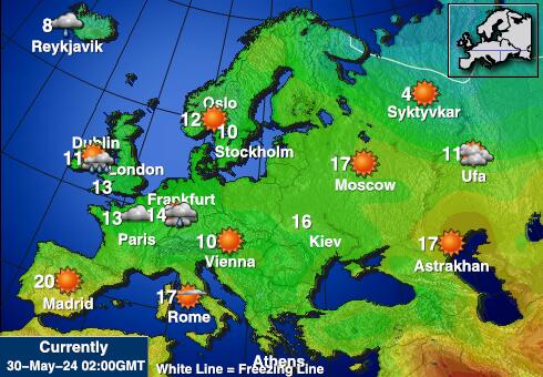 Europeiska Unionen Weather Forecast Temperature Map 