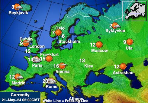 Europæiske Union Vejrudsigt Temperatur Kort 