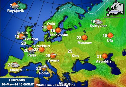 Den Europeiske Union Værmelding Temperatur kart 