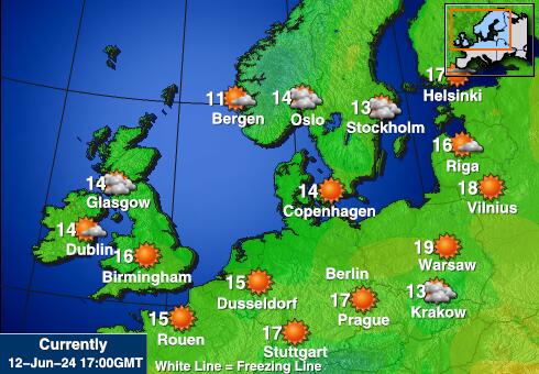 Tyskland Værmelding Temperatur kart 