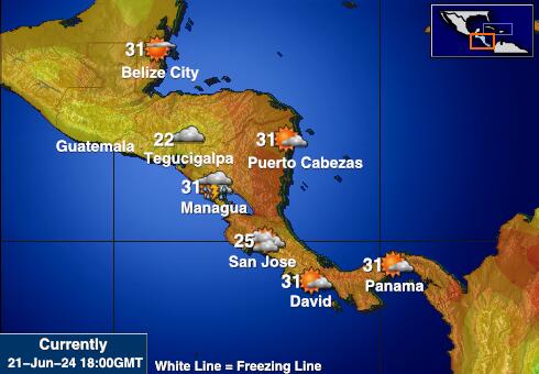 Guatemala Předpověď počasí Teplota Mapa 