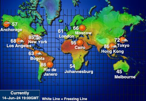 Hørt Island og McDonald-øyene Værmelding Temperatur kart 