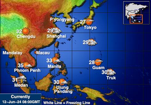 Hong Kong Værmelding Temperatur kart 