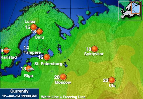 Ungarn Værmelding Temperatur kart 
