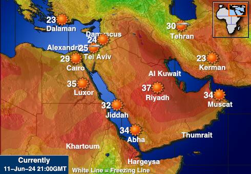 Iran Værmelding Temperatur kart 