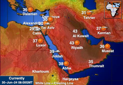 Iran Předpověď počasí Teplota Mapa 