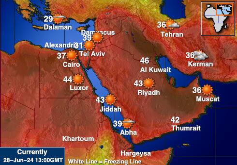 Iraq Předpověď počasí Teplota Mapa 