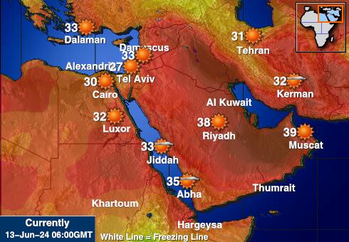 Israel Værmelding Temperatur kart 
