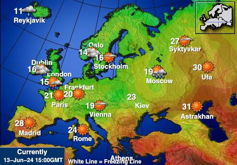 Italia Værmelding Temperatur kart 