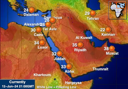 Jordan Værmelding Temperatur kart 