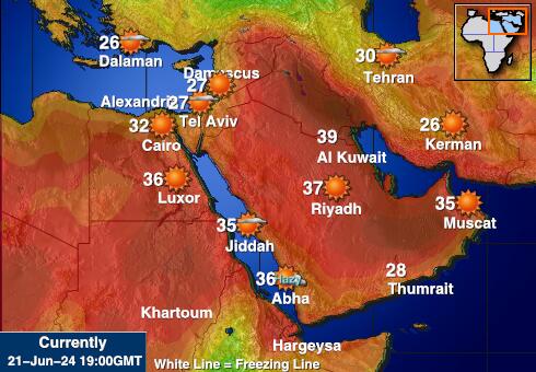 Jordan Předpověď počasí Teplota Mapa 