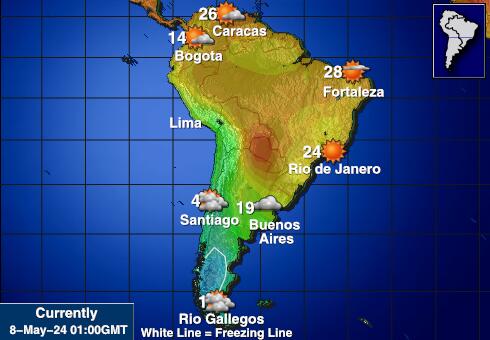 Latin America Weather Forecast Temperature Map 