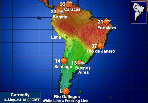 Latin America Weather Forecast Temperature Map 