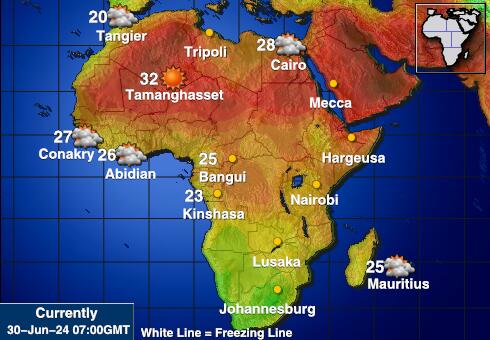 Liberia Předpověď počasí Teplota Mapa 