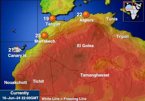 Libya Værmelding Temperatur kart 
