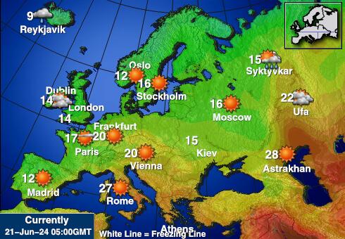 Lithuania Předpověď počasí Teplota Mapa 