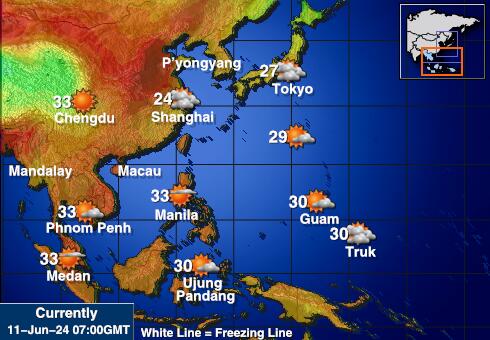 Macao Værmelding Temperatur kart 