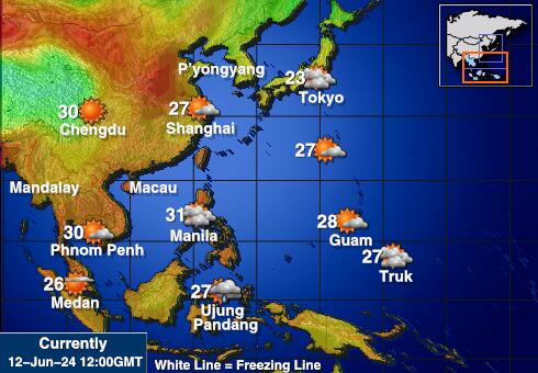 Malaysia Værmelding Temperatur kart 