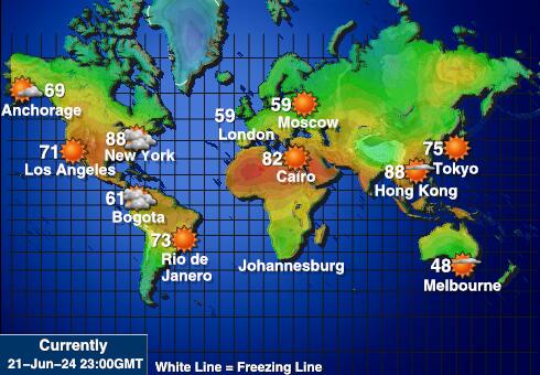 Marshall Islands Předpověď počasí Teplota Mapa 