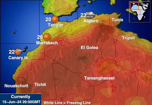 Mauritania Værmelding Temperatur kart 