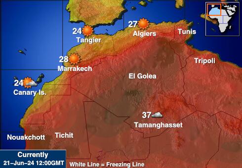 Mauritania Předpověď počasí Teplota Mapa 