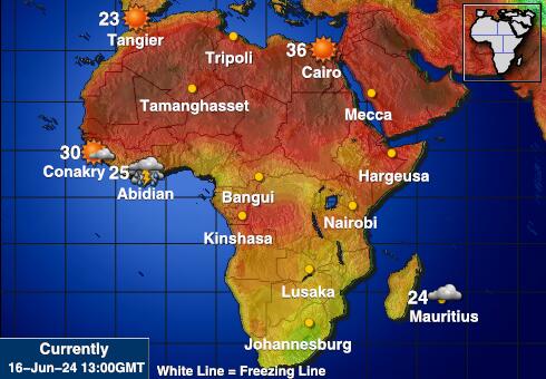 Mauritius Værmelding Temperatur kart 