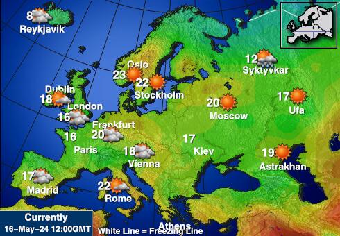 البحر الأبيض المتوسط توقعات الطقس درجة الحرارة خريطة 