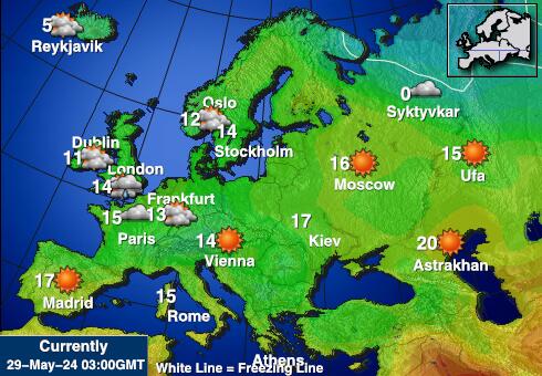 Medelhavs- Weather Forecast Temperature Map 