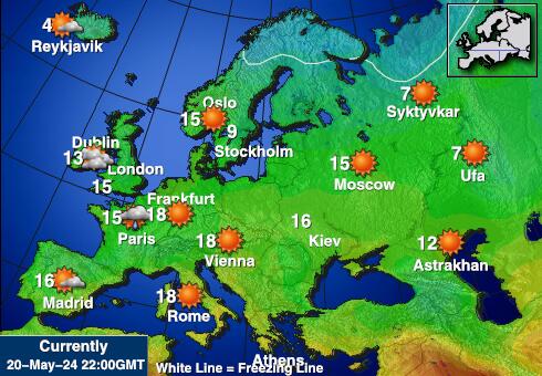 Middelhavet Vejrudsigt Temperatur Kort 