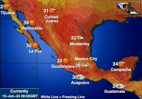 Mexico Værmelding Temperatur kart 