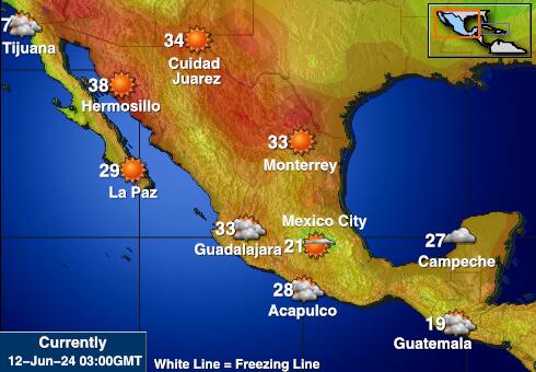 Mexico Værmelding Temperatur kart 
