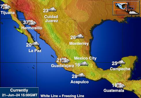 Mexico Předpověď počasí Teplota Mapa 